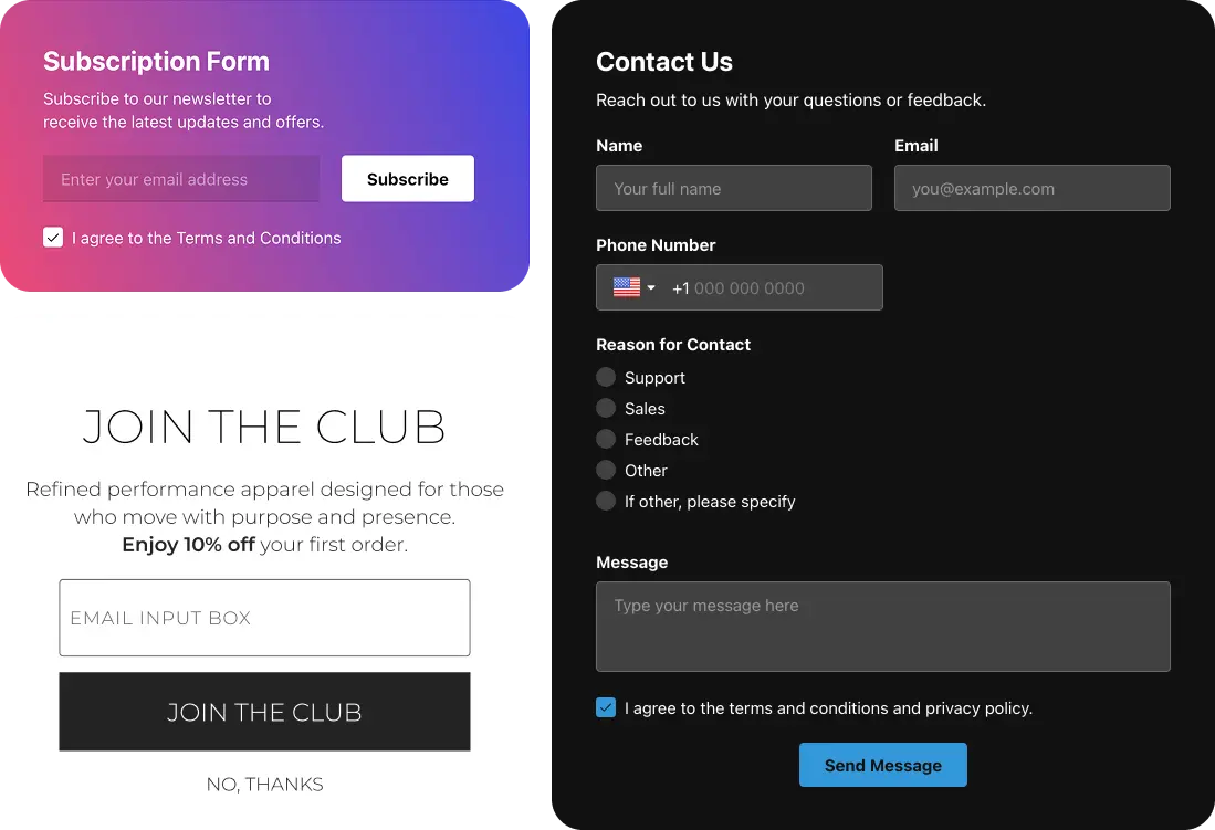 Embedded Forms Across